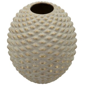 Mauro Ferretti Vaza Pepipas Ball šedá zlaté akcenty Ø29,5x36 cm