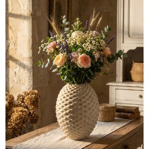 Mauro Ferretti Vaza Pepipas Ball šedá zlaté akcenty Ø29,5x36 cm