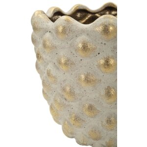 Mauro Ferretti Sada překrytých květináčů Pepitas šedá zlaté akcenty