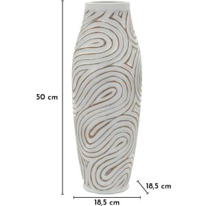 Mauro Ferretti Vazník „Oblix“ bílý z křehkého křemene, vysoký spirálový design