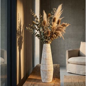 Mauro Ferretti Vaza „Hanoi“ bílá, Ø17x47 cm, moderní design