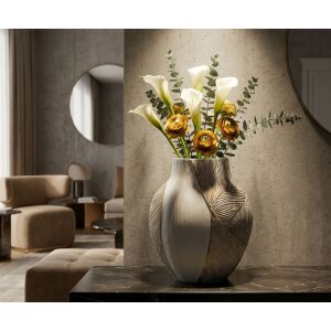 Mauro Ferretti Vaza „Ho Chi Minh“ bílý matný 27x11,5x31 cm