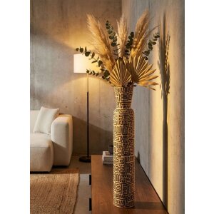 Mauro Ferretti Vaza „Nairobi“ bílá/černá, vysoká, etnický motiv