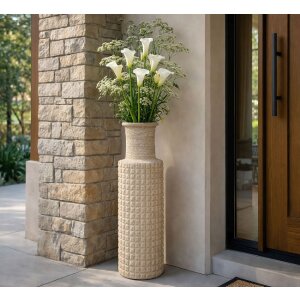 Mauro Ferretti Venkovní váza „Písek“ béžová Ø24,5x97 cm