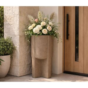 Mauro Ferretti Venkovní stojan na květináče Moai hnědý Ø39x80,5 cm