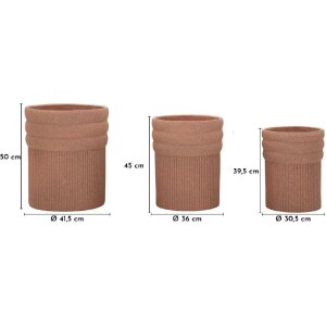 Mauro Ferretti Sada květináčů Colombia 3 kusy červené