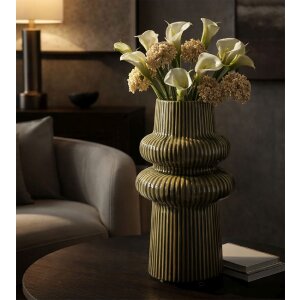 Mauro Ferretti Dekorativní váza HARMONY zelená keramika Ø18x36 cm