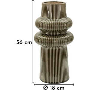 Mauro Ferretti Dekorativní váza HARMONY zelená keramika Ø18x36 cm