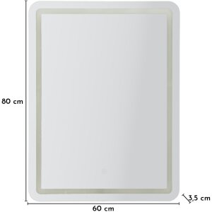 Mauro Ferretti Stěnové zrcadlo LED SIMPLE 60x80 cm stříbrné