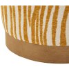 Mauro Ferretti Puff SAVANA senf, dřevěný podstavec, zebří vzor, Ø40x40 cm