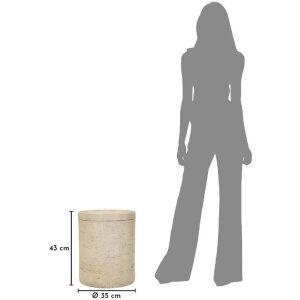 Mauro Ferretti Podnožní stolek ANTIC, kremový betonový design, Ø35x43 cm