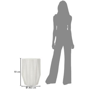 Mauro Ferretti Podnožní stůl STAR krémový s kamenným povrchem