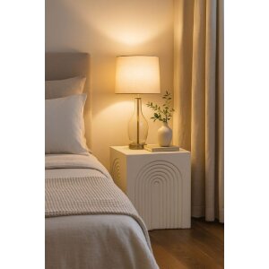 Mauro Ferretti Příruční stolek ARC krémový 40,5x40,5x50,5 cm