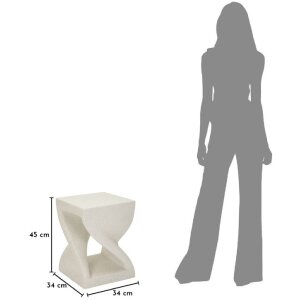 Mauro Ferretti Stolní stolek Z křémový 34x34x45 cm