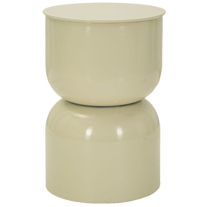 Mauro Ferretti Podnožní stolek OYI křémový, lesklý kov, Ø31x46 cm
