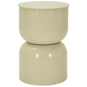Mauro Ferretti Podnožní stolek OYI křémový, lesklý kov, Ø31x46 cm