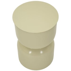 Mauro Ferretti Podnožní stolek OYI křémový, lesklý kov, Ø31x46 cm