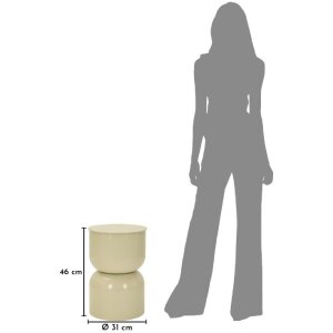 Mauro Ferretti Podnožní stolek OYI křémový, lesklý kov, Ø31x46 cm