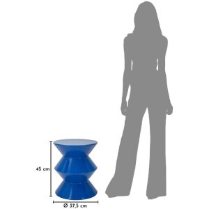 Mauro Ferretti Moderní předložný stolík ZAG modrý Ø37,5x45 cm