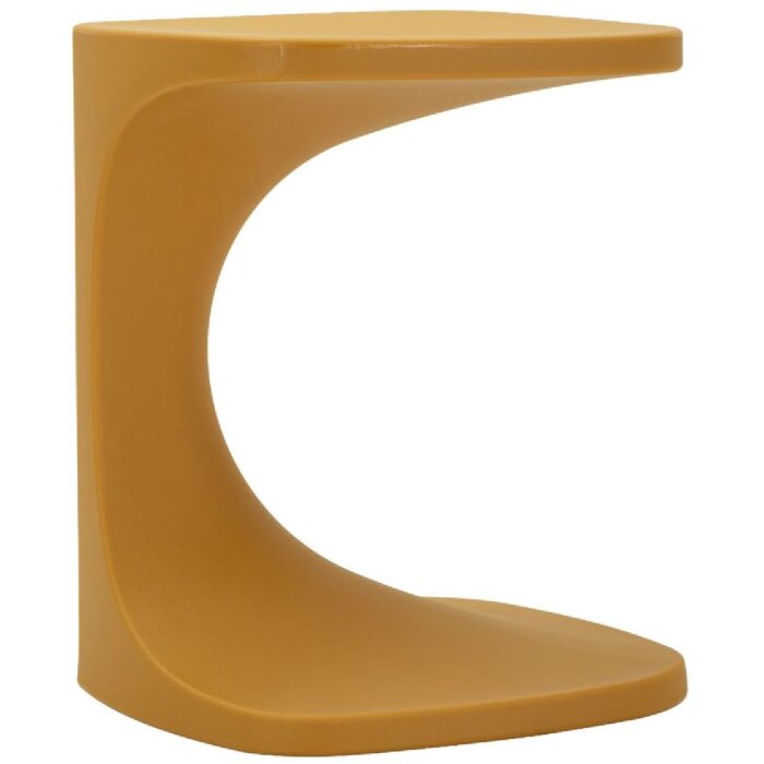 Mauro Ferretti Podnožní stolek Ibiza senf moderní plastový design 42x42x52 cm