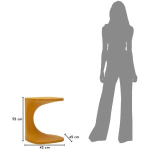 Mauro Ferretti Podnožní stolek Ibiza senf moderní plastový design 42x42x52 cm