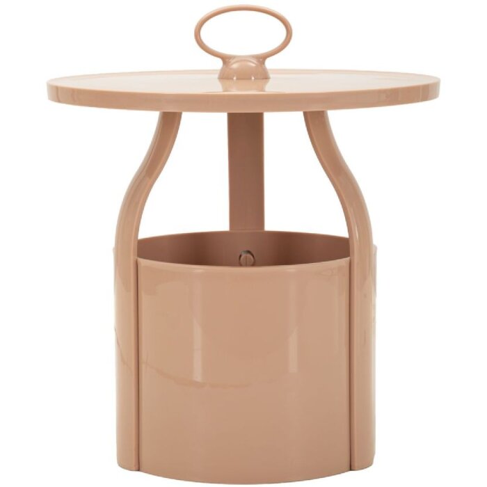 Mauro Ferretti Konzolový stolík Iris růžový, plast, Ø 44x43 cm