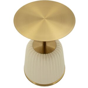 Mauro Ferretti Podnožní stolek Egle bílý s zlatými prvky Ø40x55 cm