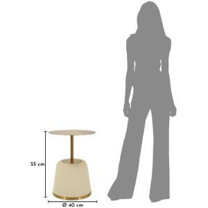 Mauro Ferretti Podnožní stolek Egle bílý s zlatými prvky Ø40x55 cm