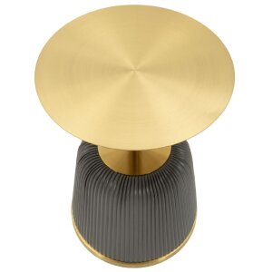 Mauro Ferretti Podstolní stolek Egle šedý zlatý Ø40x55 cm