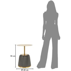 Mauro Ferretti Podstolní stolek Egle šedý zlatý Ø40x55 cm