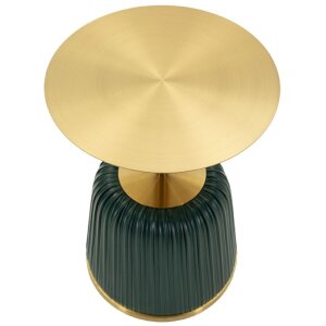 Mauro Ferretti Konzolový stolek Egle zelený zlatý Ø40x55 cm