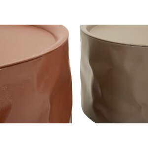 Mauro Ferretti Příruční stolek sada Norimberga 2dílná červená bílá kov