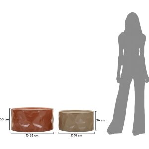 Mauro Ferretti Příruční stolek sada Norimberga 2dílná červená bílá kov