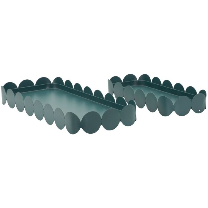 Mauro Ferretti Podložky na stůl Saturno Ottanio – dekorační kovové podložky v petrolové barvě