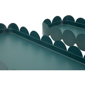 Mauro Ferretti Podložky na stůl Saturno Ottanio – dekorační kovové podložky v petrolové barvě