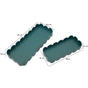 Mauro Ferretti Podložky na stůl Saturno Ottanio – dekorační kovové podložky v petrolové barvě