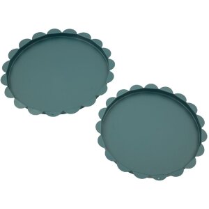 Mauro Ferretti Sada dvou kruhových kovových podložek na stůl v odstínu Ottanio