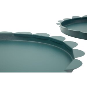 Mauro Ferretti Sada dvou kruhových kovových podložek na stůl v odstínu Ottanio