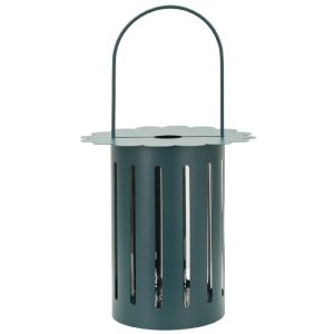 Mauro Ferretti Lampa Saturno Ottanio, moderní kovová lampa s sklem, petrol, Ø24x43 cm