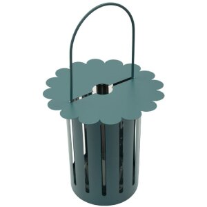 Mauro Ferretti Lampa Saturno Ottanio, moderní kovová lampa s sklem, petrol, Ø24x43 cm