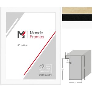 MendeFrames Dřevěný rám z masivního dřeva 40 mm vložení přírodní bílá černá