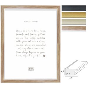 Deknudt Rámeček z polystyrolu s dřevěným designem a čirým sklem