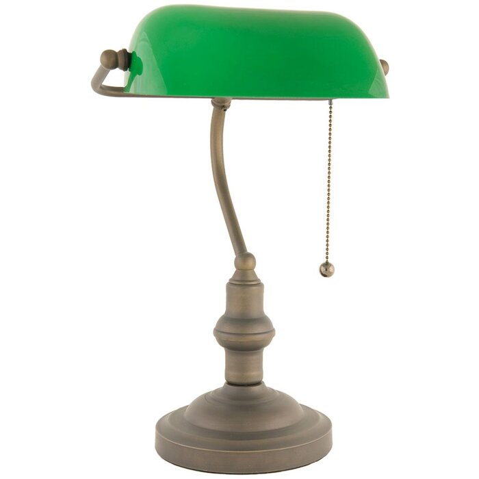Kancelářská stolní lampa ze zeleného skla Ø 27x40 cm