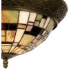 LumiLamp 5LL-5348 Stropní svítidlo Tiffany Ø 38x19 cm zelené hnědé plastové sklo