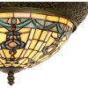 LumiLamp 5LL-5351 Stropní svítidlo Tiffany Ø 38x19 cm Béžové modré skleněné stropní svítidlo