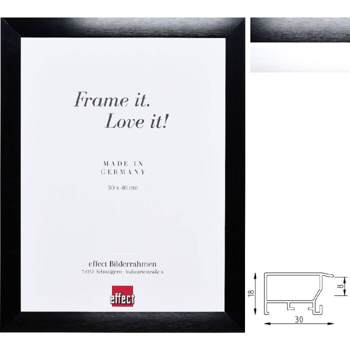 Effect A1 Bezpečnostní rám s hliníkovým profilem S3 – černý a stříbrný