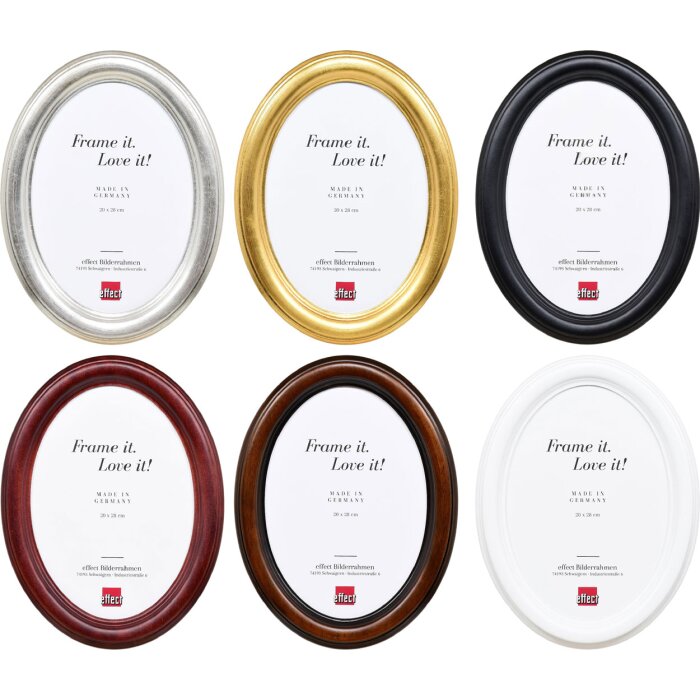 Effect Oválný obrazový rám z masivního dřeva – elegantní design ve více barvách