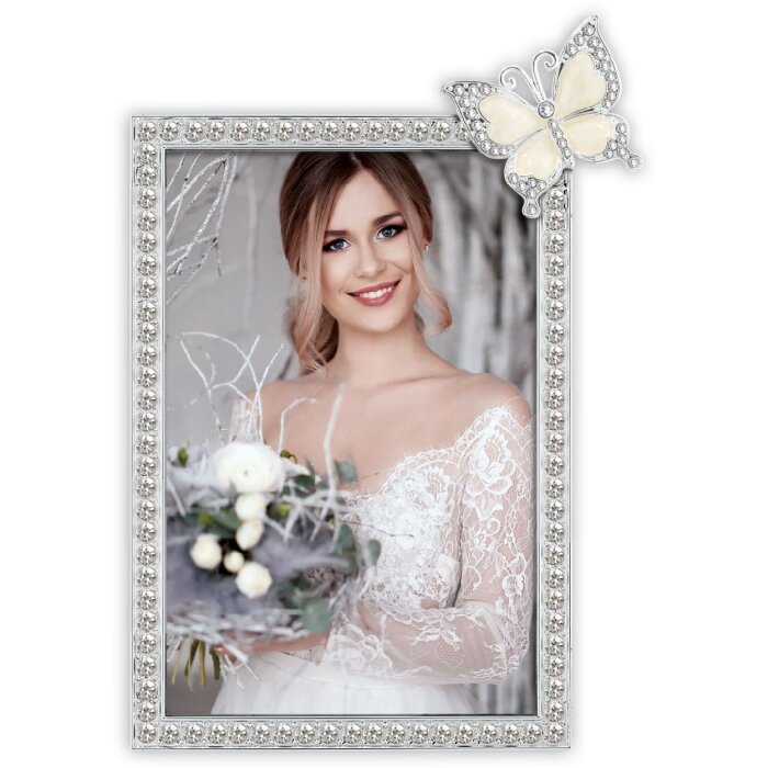 ZEP Bilderrahmen Ives silber glänzend mit Schmetterling 10x15 cm