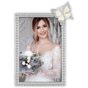 ZEP Bilderrahmen Ives silber glänzend mit Schmetterling 10x15 cm