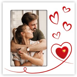 ZEP Fotorám Roberta bílý srdcí 10x15 cm s stojánkem